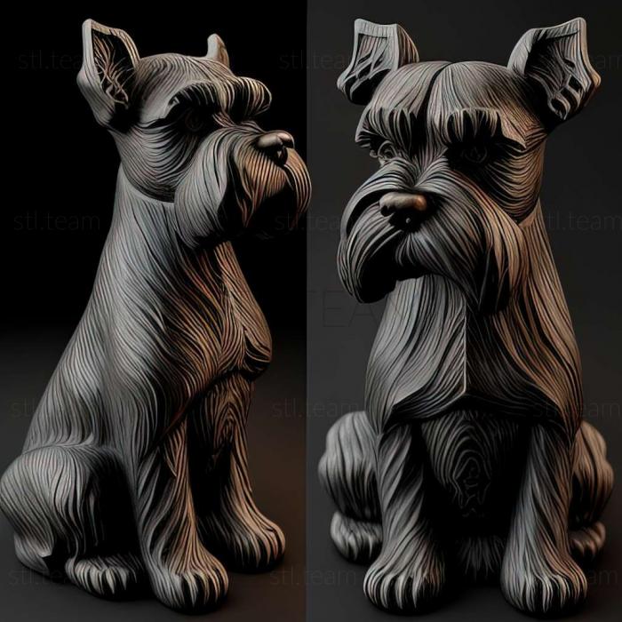 3D model Zwergschnauzer dog (STL)